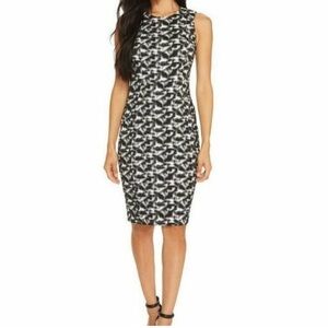 Calvin Kline Printed Sleeveless Sheath dress- size 4
